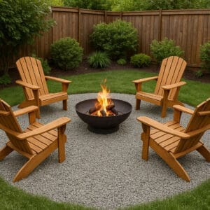 Fire Pit Area with Crushed Rock